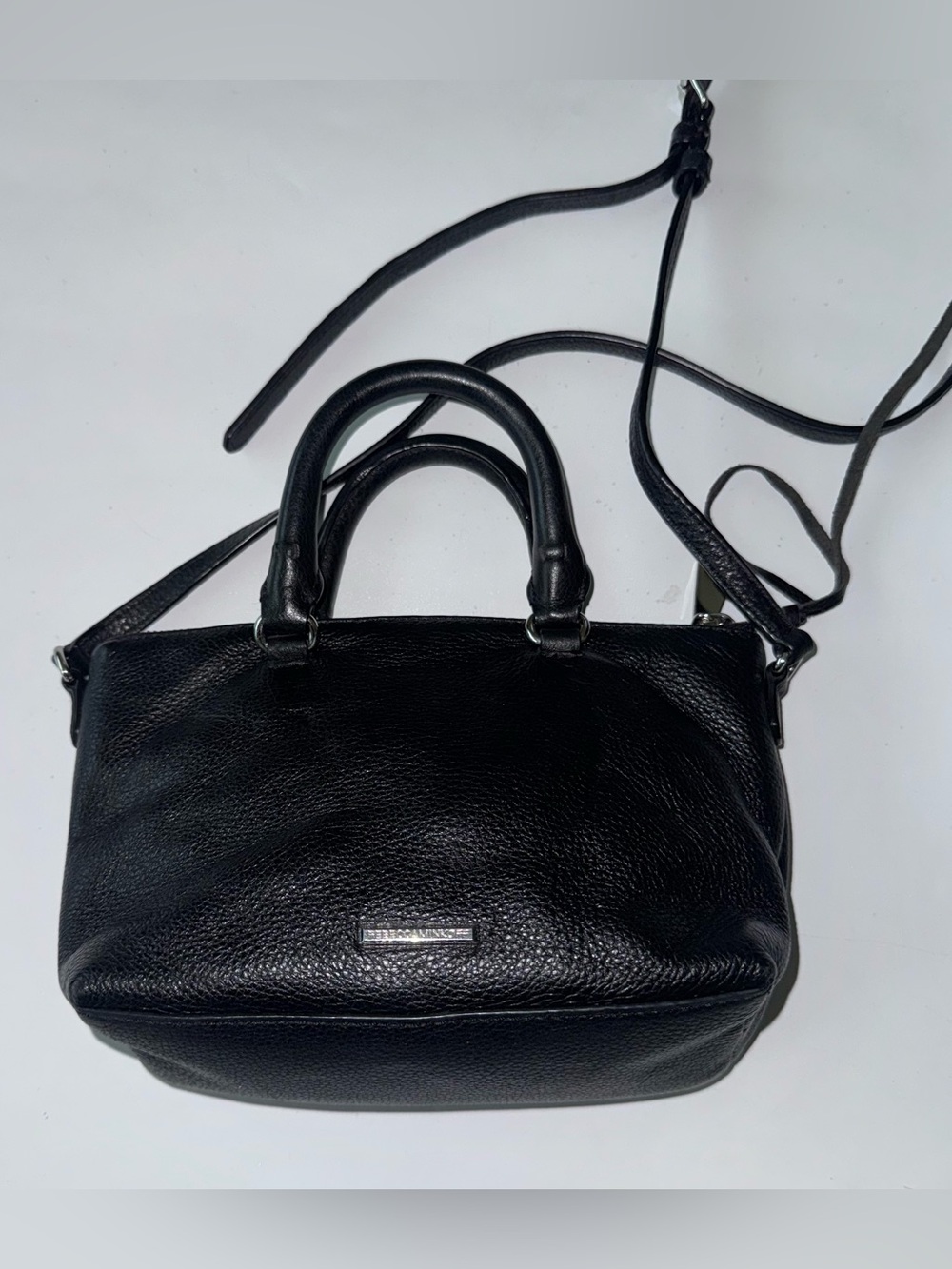 Rebecca Minkoff Black Micro Moto Leather Satchel Bag Crossbody Strap - Picture 6 of 16
